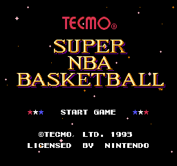 Tecmo Super NBA Basketball Title Screen